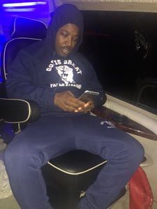 Image of NAVY BLUE & WHITE GIGP$ HOODY