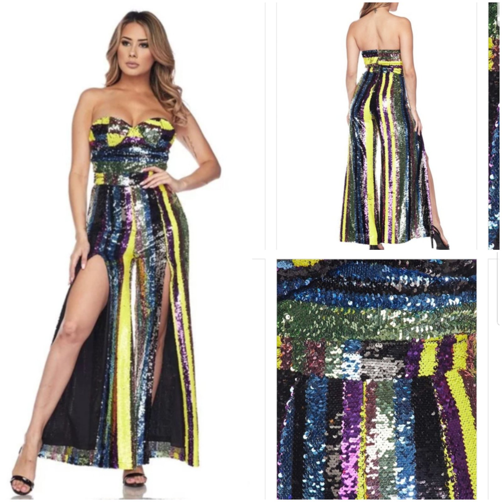 colorful sequin jumpsuit