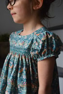 Image 1 of Blouse a smocks liberty strawberry canard manches ballons