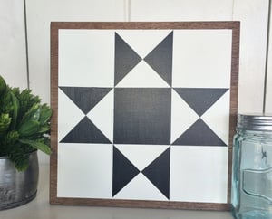 Image of 11" Classic Wood Barn Quilt - Black
