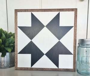 Image of 11" Classic Wood Barn Quilt - Black