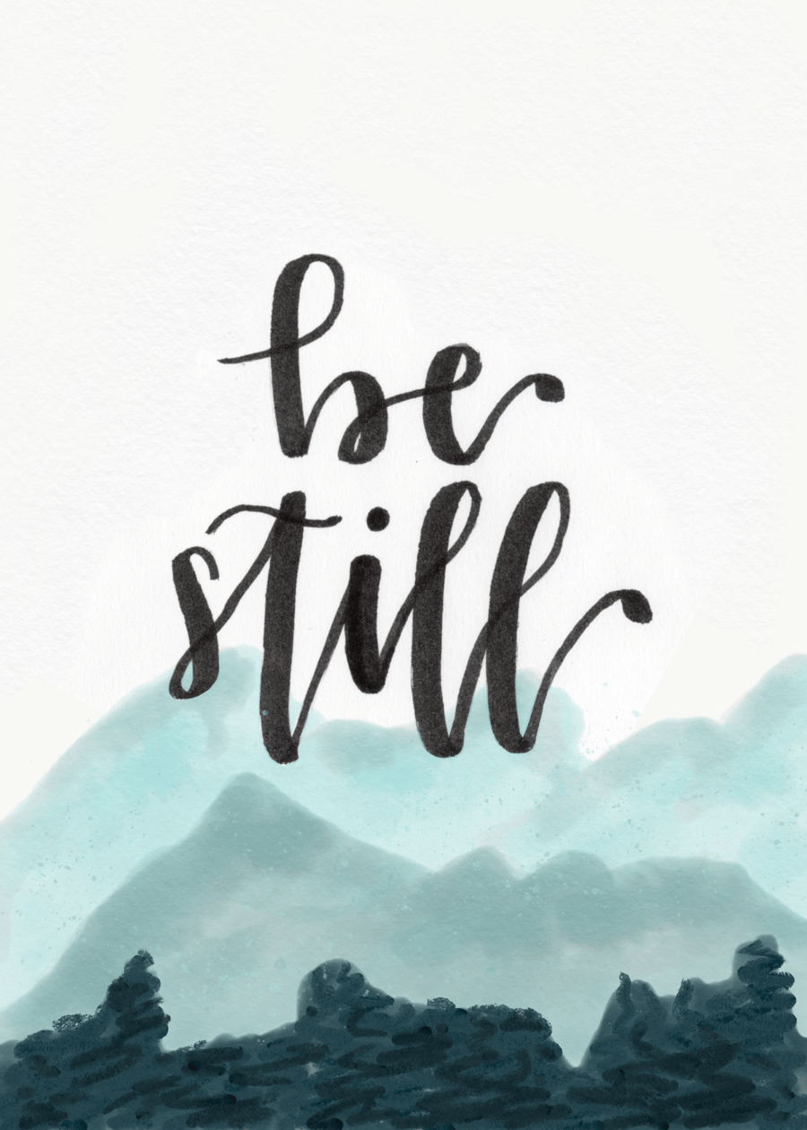 Image of "Be Still" Calligraphy Print