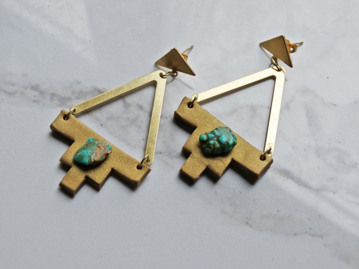 Image of brass + turquoise + gold clay