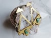 brass + turquoise + gold clay