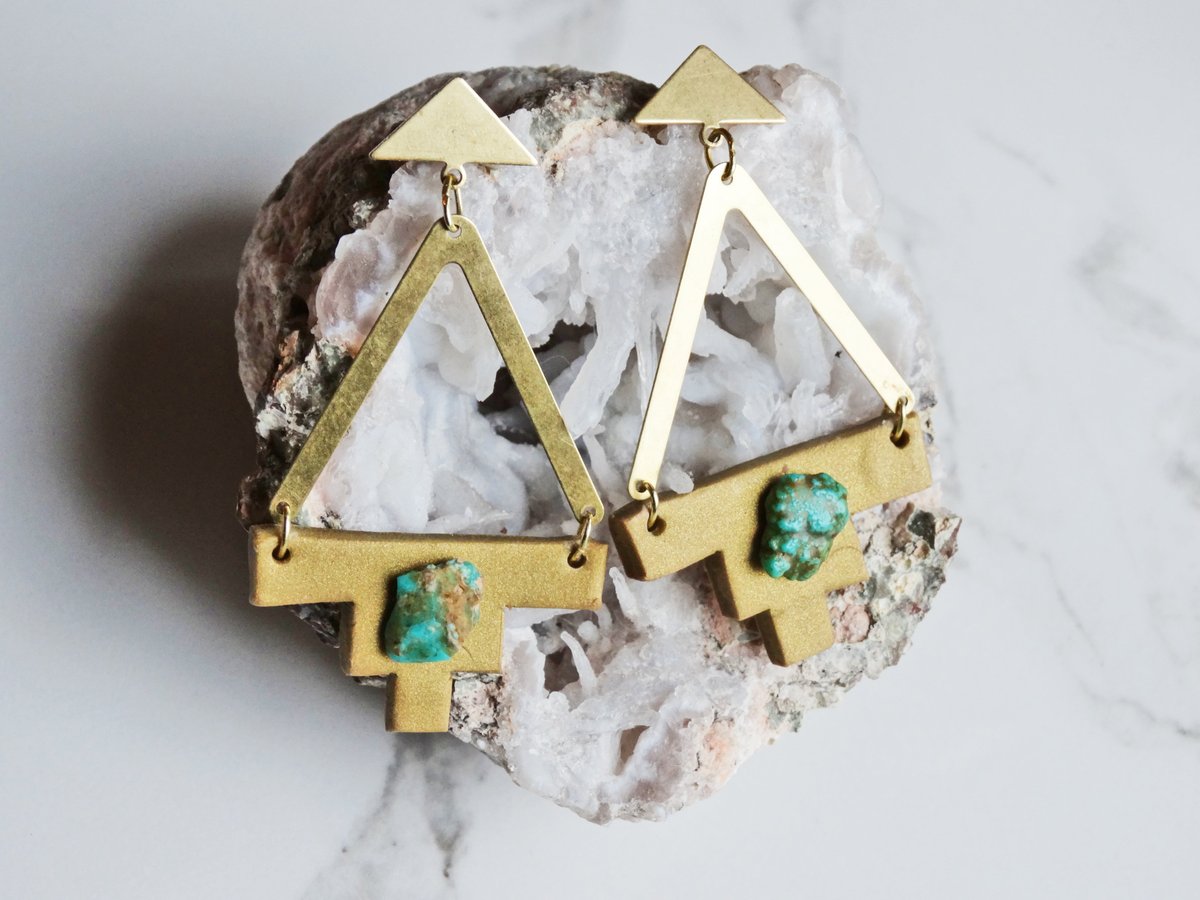 Image of brass + turquoise + gold clay