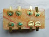 Mini brass half moons + stone