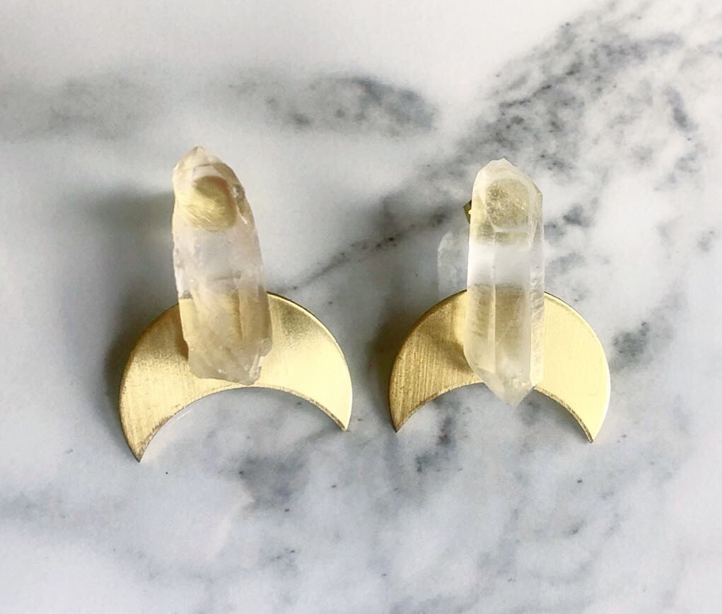 Image of brass moons + quartz