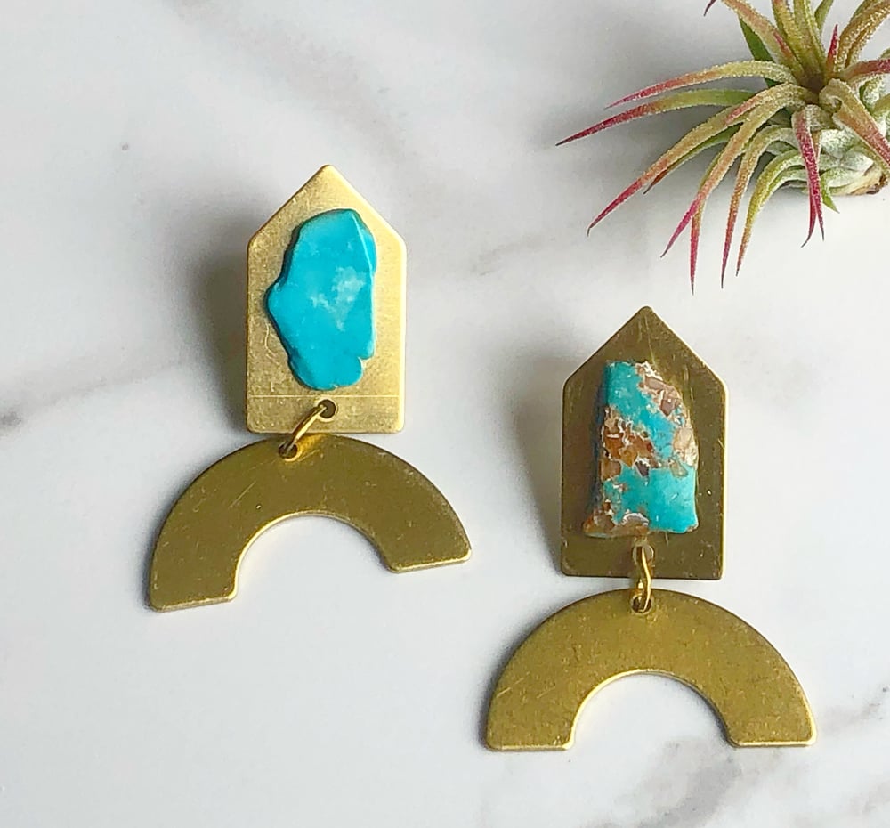 Image of brass rainbows + turquoise