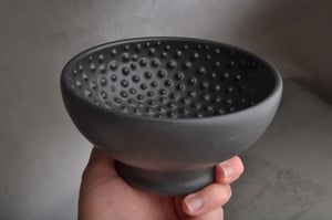 Image of Dottie Shaving Bowl Made To Order Satin Black No Recess by Symmetrical Pottery