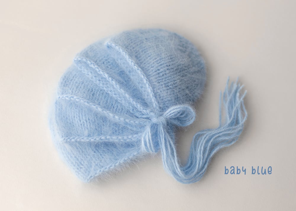 Image of Angora Bonnet - baby blue