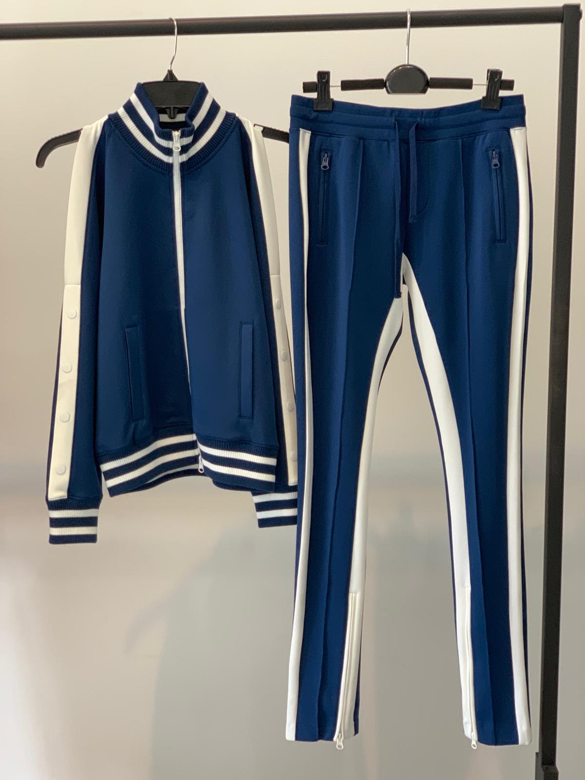 Image of Split Shoulder Blue & White Tracksuit