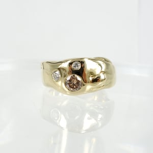 Image of 9ct yellow gold organic gypsy set band