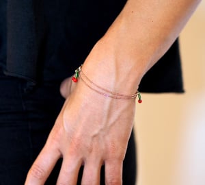 Image of Bracelet Micro Cerises - Doré Or Rose