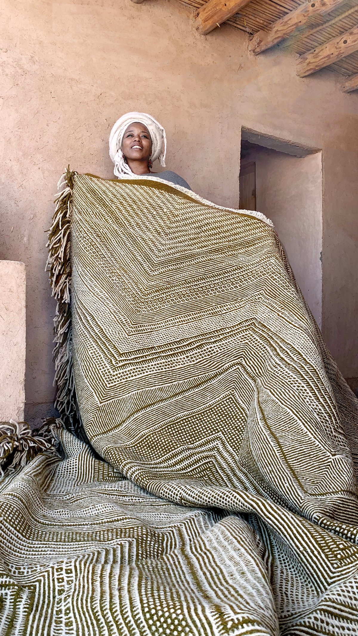 muima*  Moroccan Kilim-Rug - Zigzag Pattern Flatweave