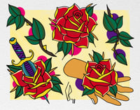 Traditional Rose Tattoo Flash Print