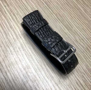 Image of Black Japanese Shark Single Piece Pull-Through Watch Strap 
