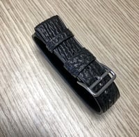 Image 2 of Black Japanese Shark Single Piece Pull-Through Watch Strap 