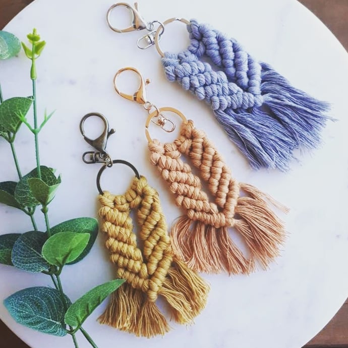 Image of Macrame Mermaid Tail Keychains