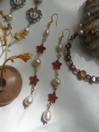 Image 2 of carnelian falling star earrings