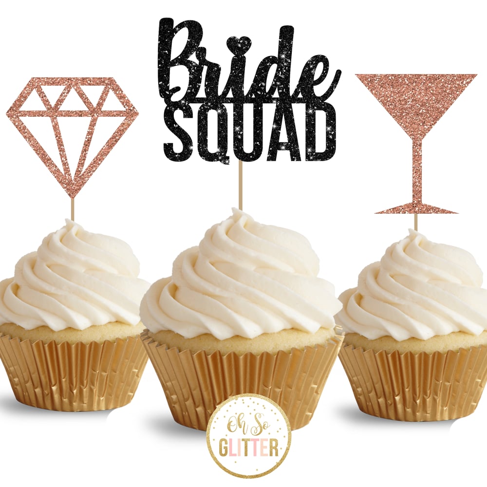 Image of Bride Squad cupcake toppers - pack of 12