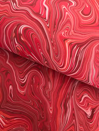Image 1 of Marbled paper #78 'Red Plume Agate' marbled paper 