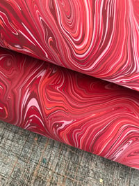 Image 3 of Marbled paper #78 'Red Plume Agate' marbled paper 
