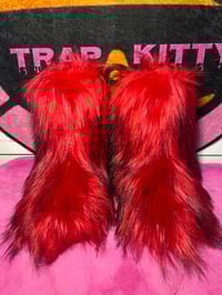 Image 1 of Red Black Faux Imitation Fur Y2K Yeti Baddie Snow Boots