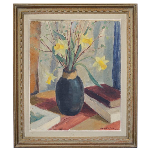 Image of 1938 'Daffodils and Pussy Willow', G. Larsson