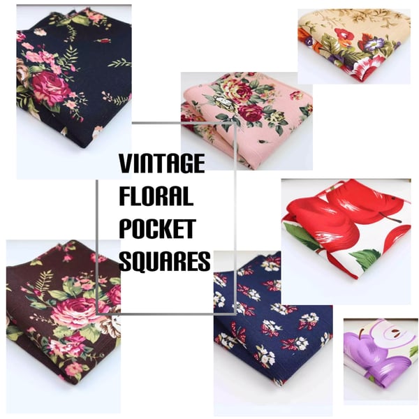 Image of Vintage Linen Pocket Squares