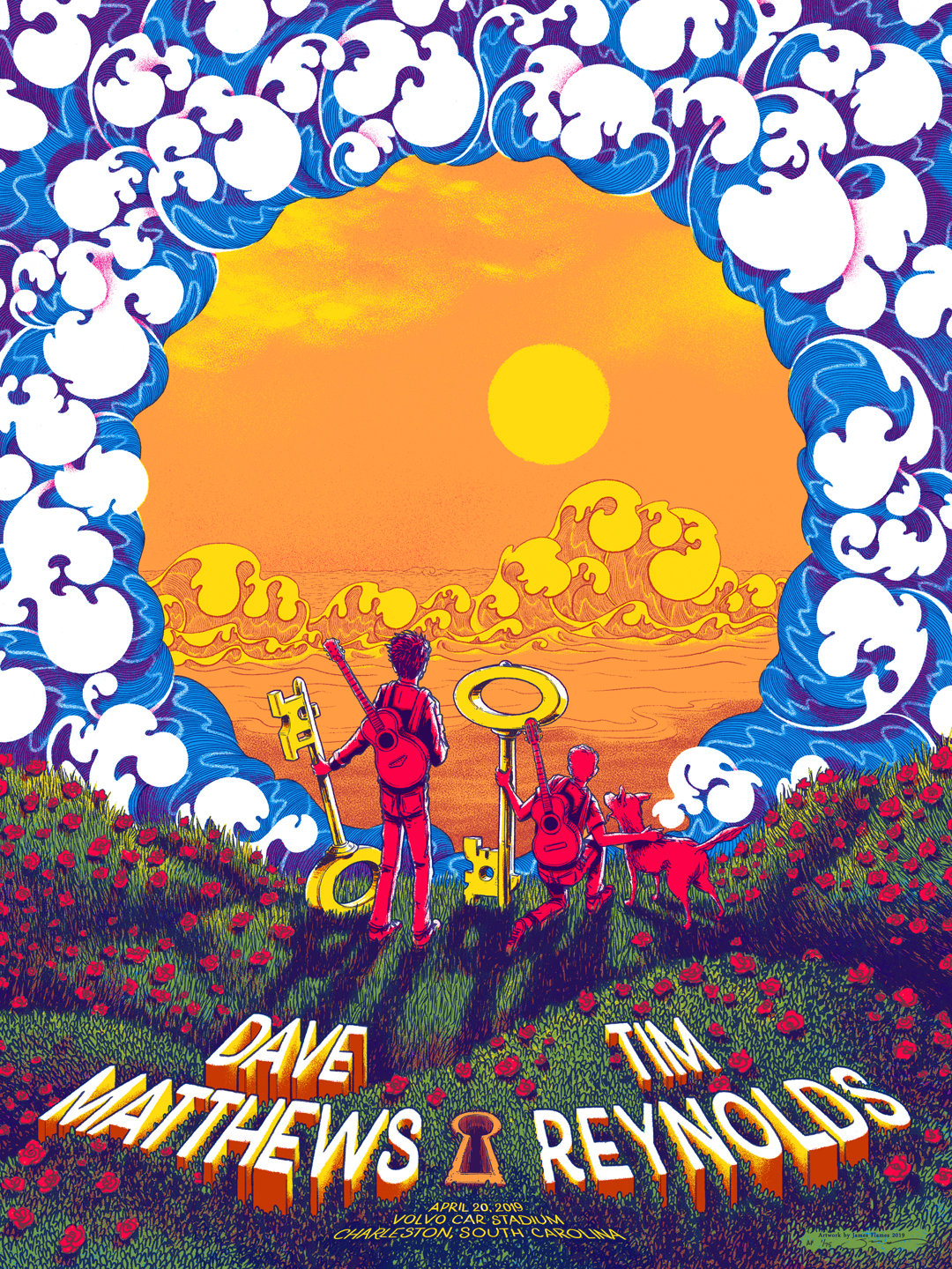 DMB 2018 Charlottesville N2 James Flames Poster store