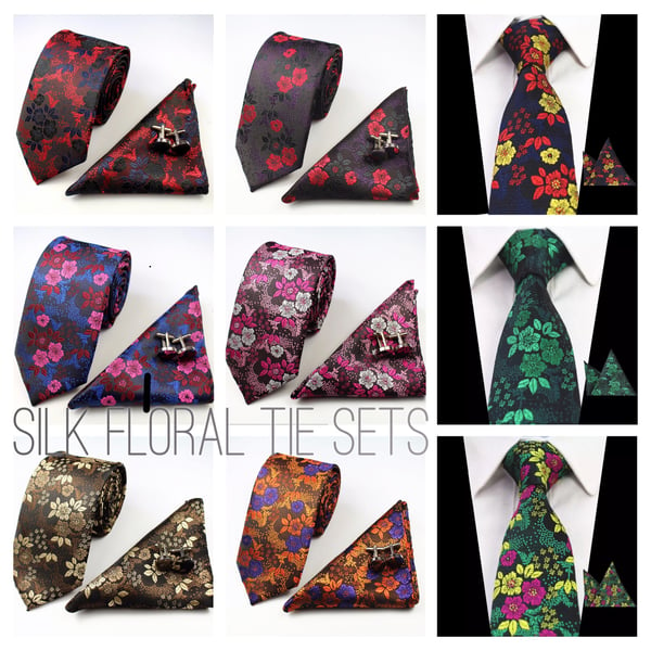 Image of Silk Floral Tie Sets