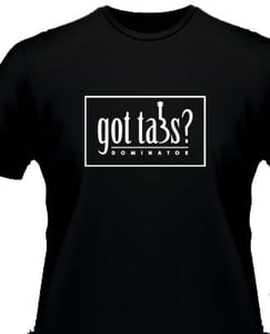 Image of Dominator Ukulele Tabs - Got Tabs? - Black Tee (Jumbo Sizes) (Shipping Included)