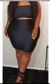 PLUS SIZE SHINY 2 PIECE BIKER SET