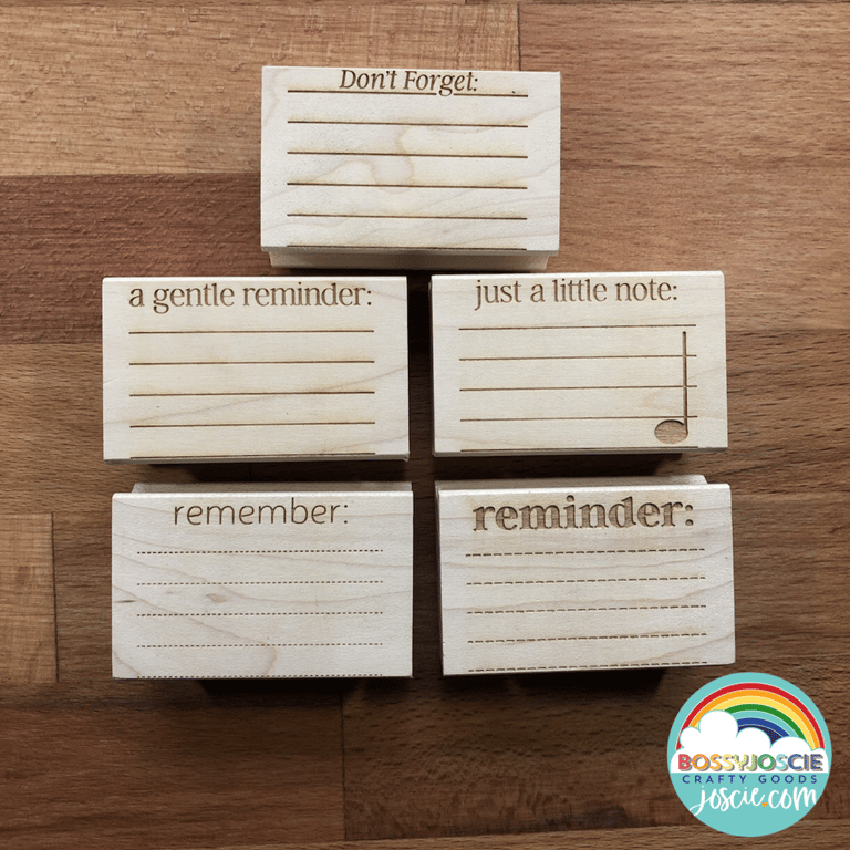 Mini post-it note reminder stamp