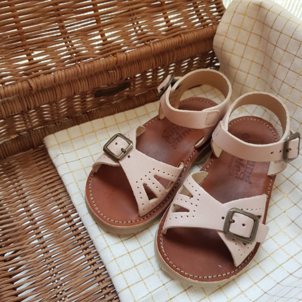 Image of  PEARL SANDAL NUDE PINK  LEATHER | BABY