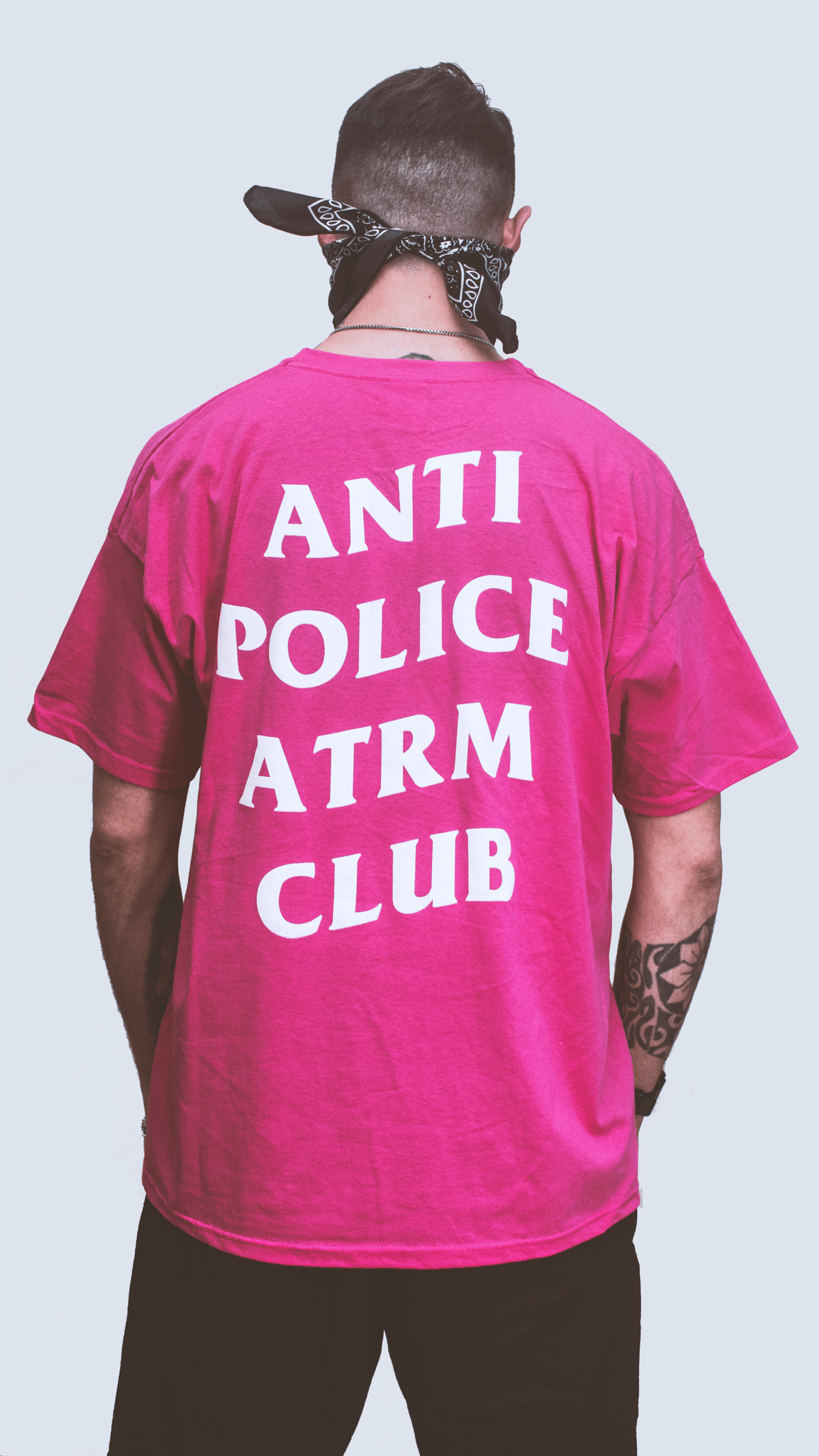 Image of T-SHIRT ANTI POLICE ATRM CLUB PINK/WHITE