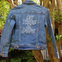 Image 3 of My Tribe Is Dope Unisex Denim Jacket