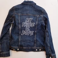 Image 1 of My Tribe Is Dope Unisex Denim Jacket