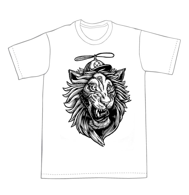 Helicopter Lion T-shirt (B1) **FREE SHIPPING**