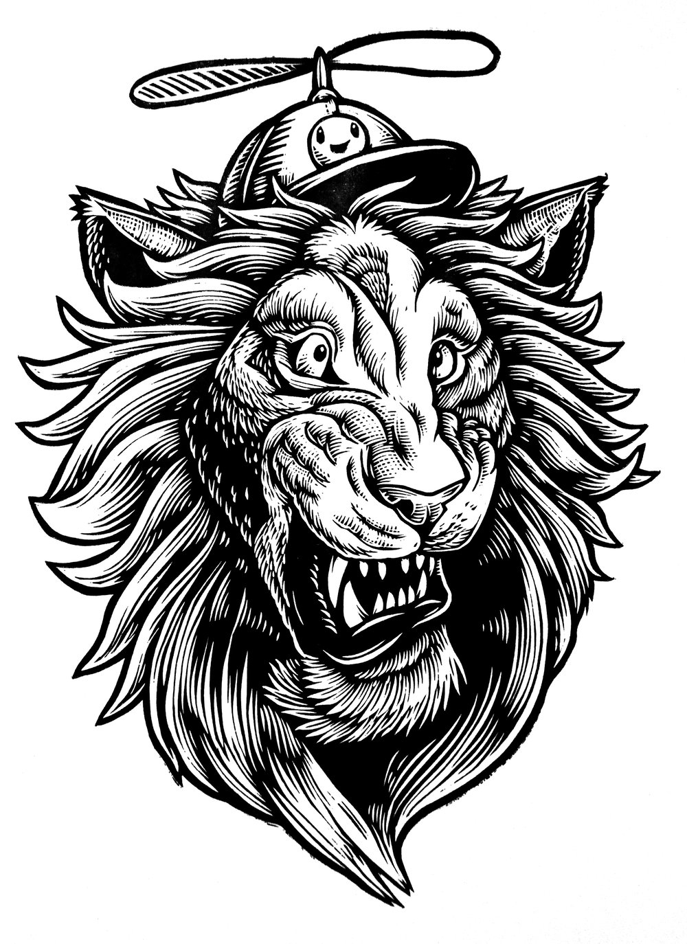 Helicopter Lion T-shirt (B1) **FREE SHIPPING**