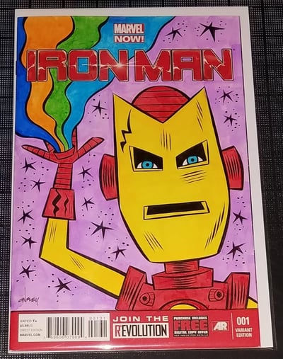 Image of IRON MAN ORIGINAL ART SKETCH COVER! MARVEL COMICS AVENGERS!
