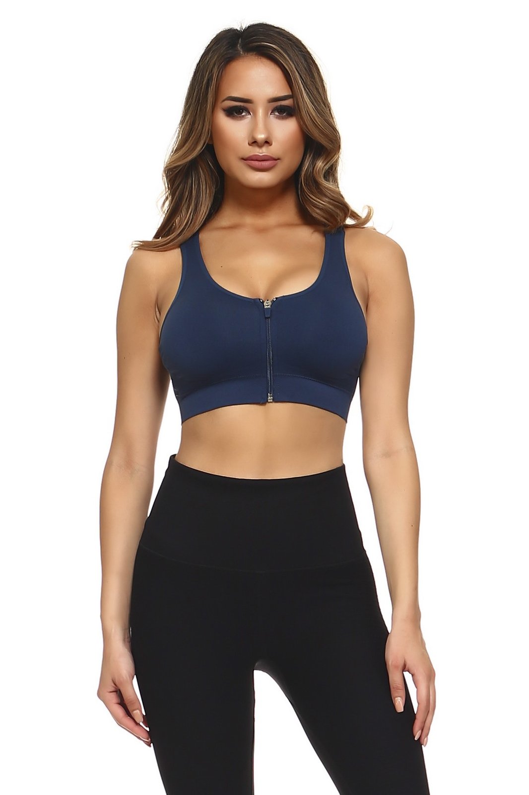 zip up sports bra