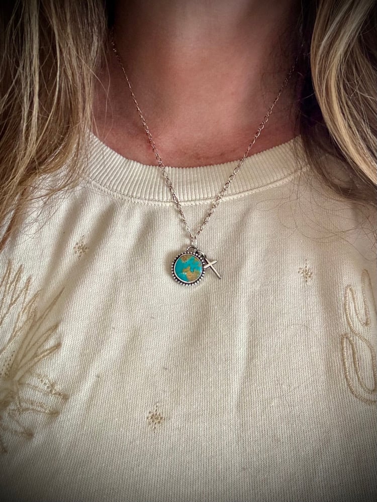 Image of Dainty Royston & Cross Necklace