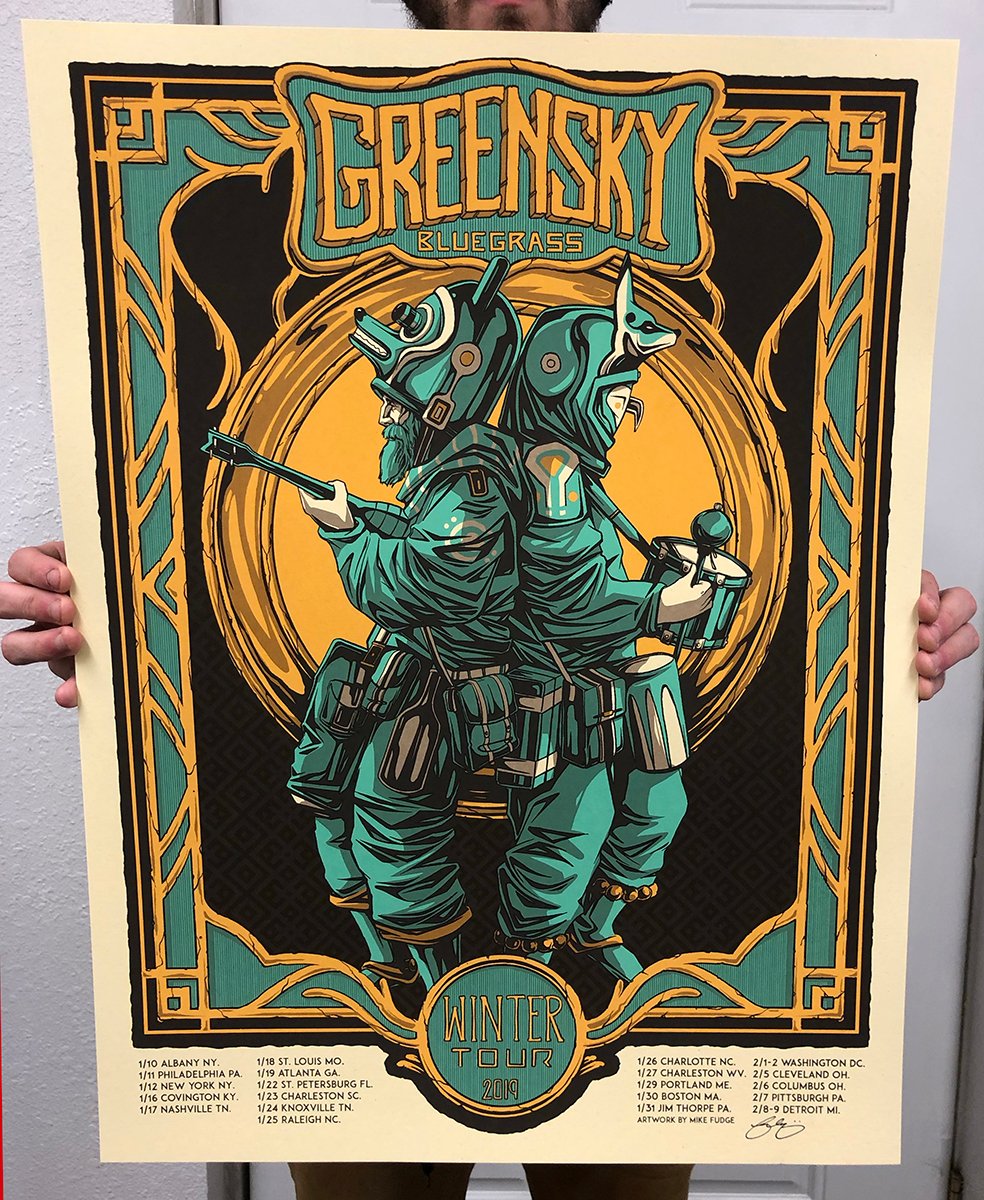 Greensky Bluegrass - Winter Tour Poster / Mike Fudge Art