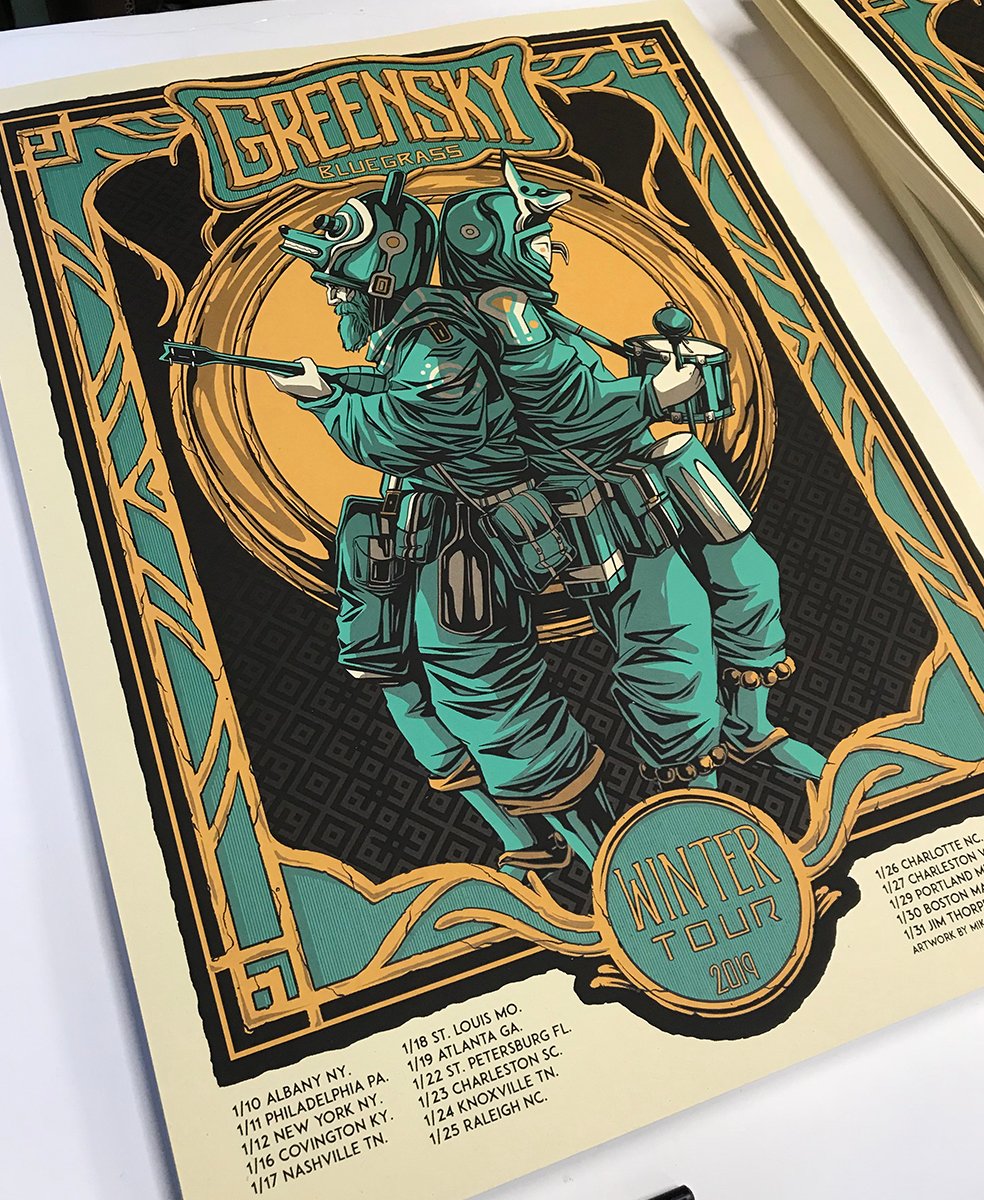 Greensky Bluegrass - Winter Tour Poster / Mike Fudge Art