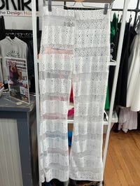 Image 1 of Prettylittlething white wide leg pants 
