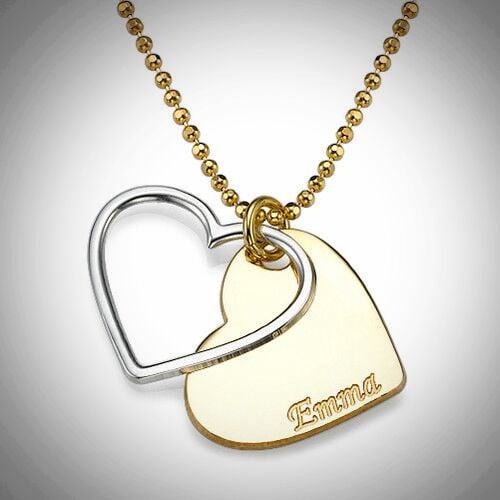 Image of Two Toned Heart Necklace 