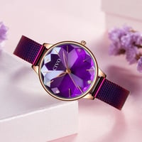 Women's Mineral Purple Fashion Galaxy Quartz Civo Watch