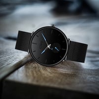 Men's Black & Indigo Blue Quartz Civo Fashion Watch
