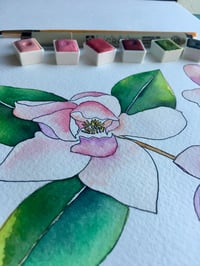 Magnolias - 9” x 6” original watercolor